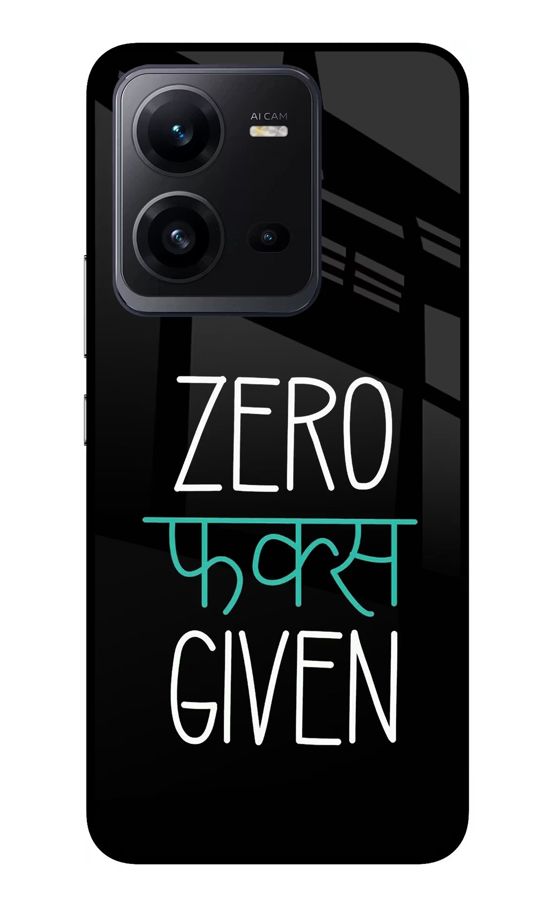 Zero Fucks Given Vivo V25 5G Glass Case Back Cover by Casekaro