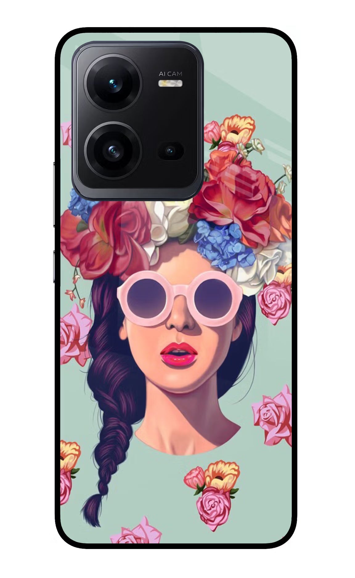 Pretty Girl Vivo V25 5G Glass Case Back Cover by Casekaro