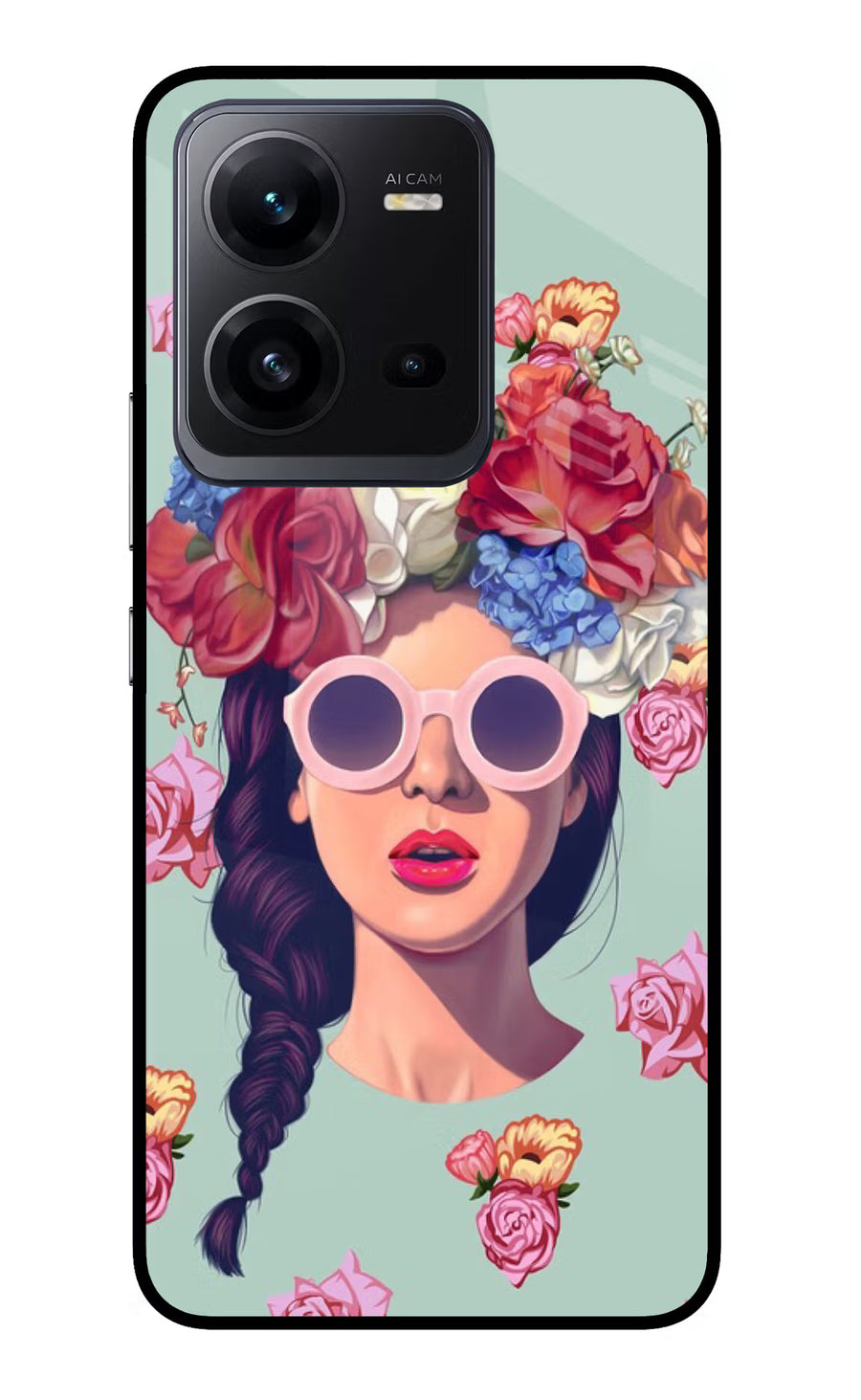 Pretty Girl Vivo V25 5G Back Cover, Glass case