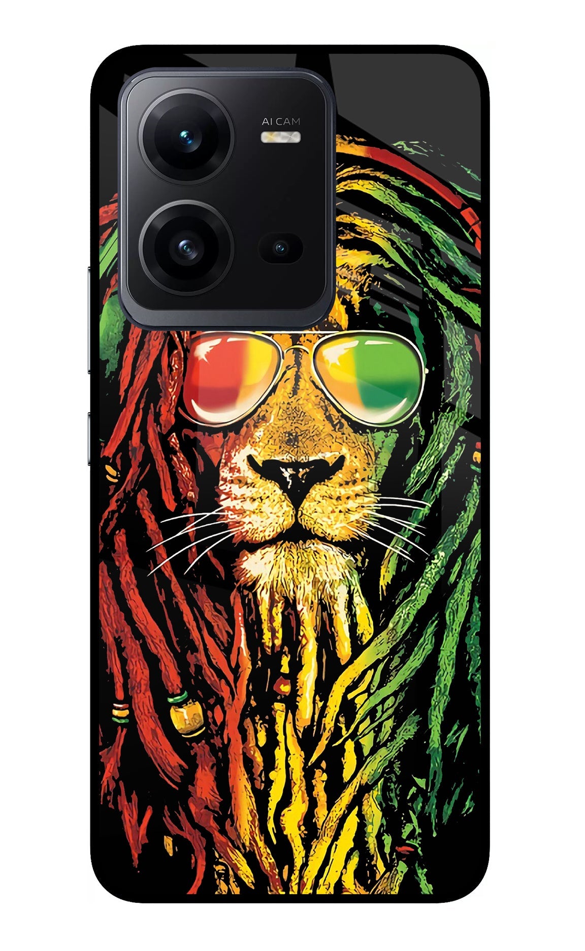 Rasta Lion Vivo V25 5G Glass Case