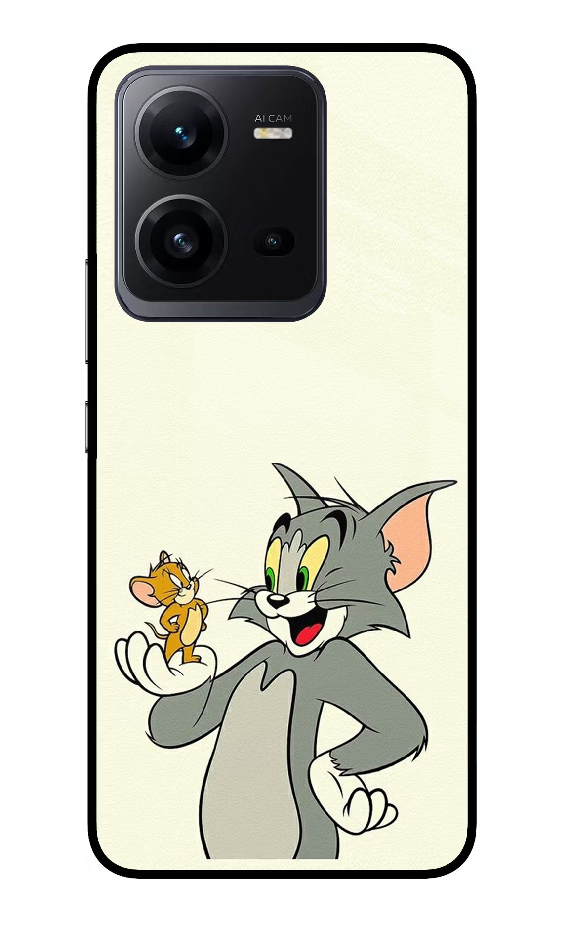 Tom & Jerry Vivo V25 5G Glass Case Back Cover by Casekaro