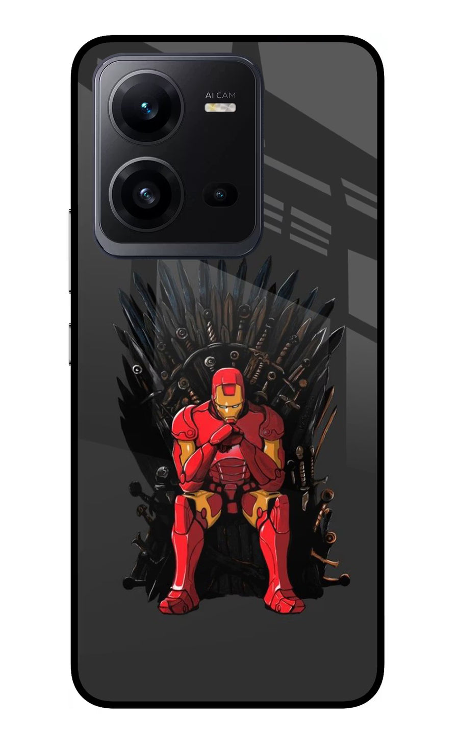 Ironman Throne Vivo V25 5G Back Cover, Glass case