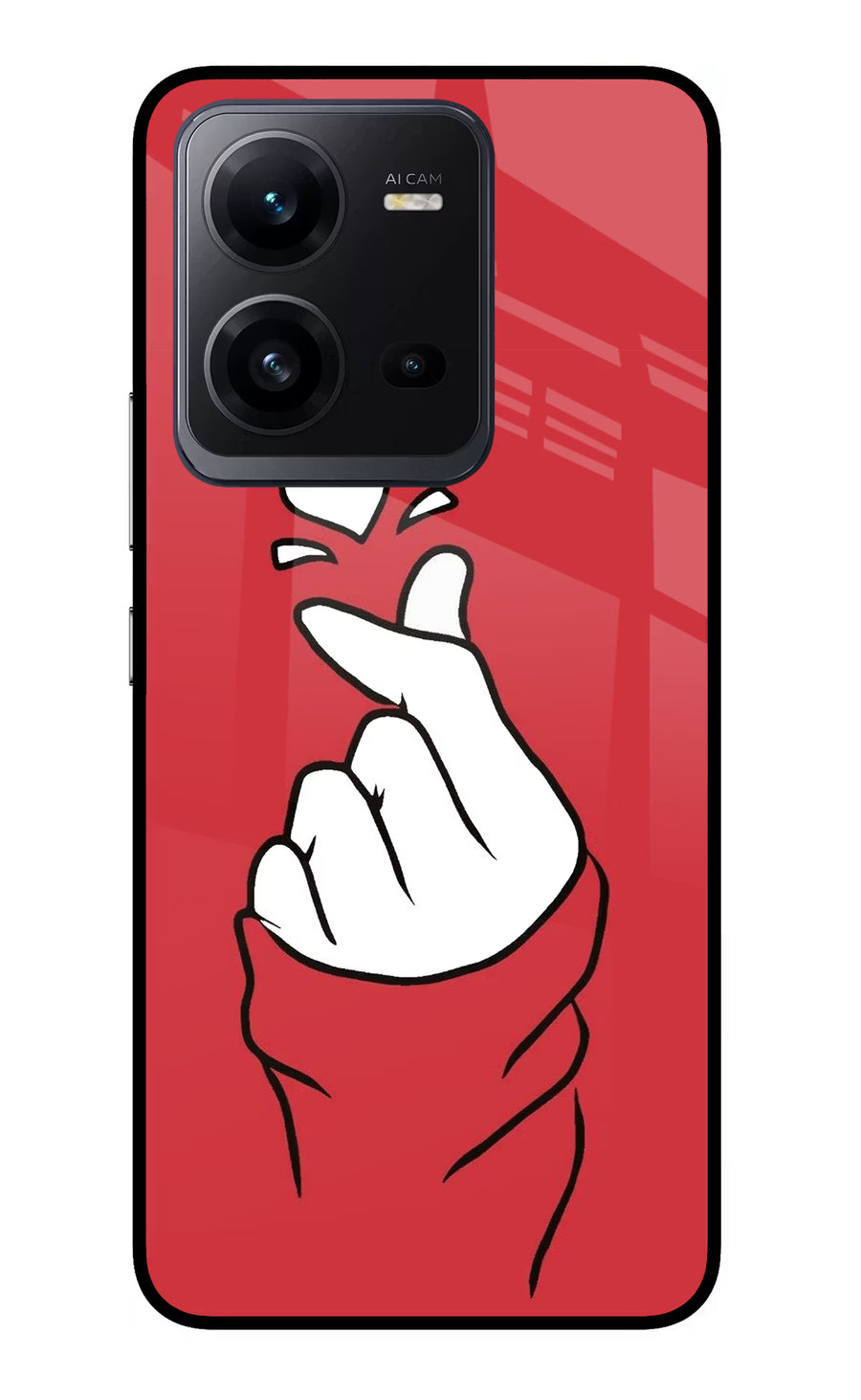 Korean Love Sign Vivo V25 5G Back Cover, Glass case