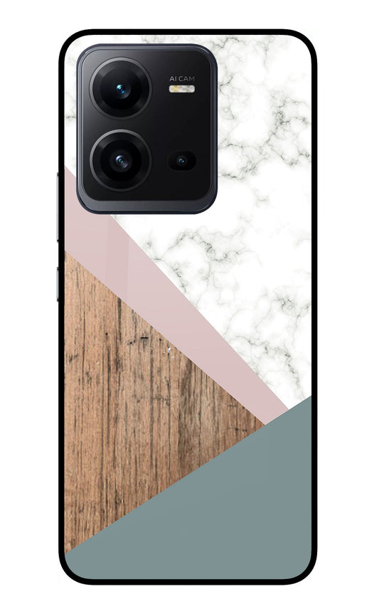 Marble wood Abstract Vivo V25 5G Glass Case