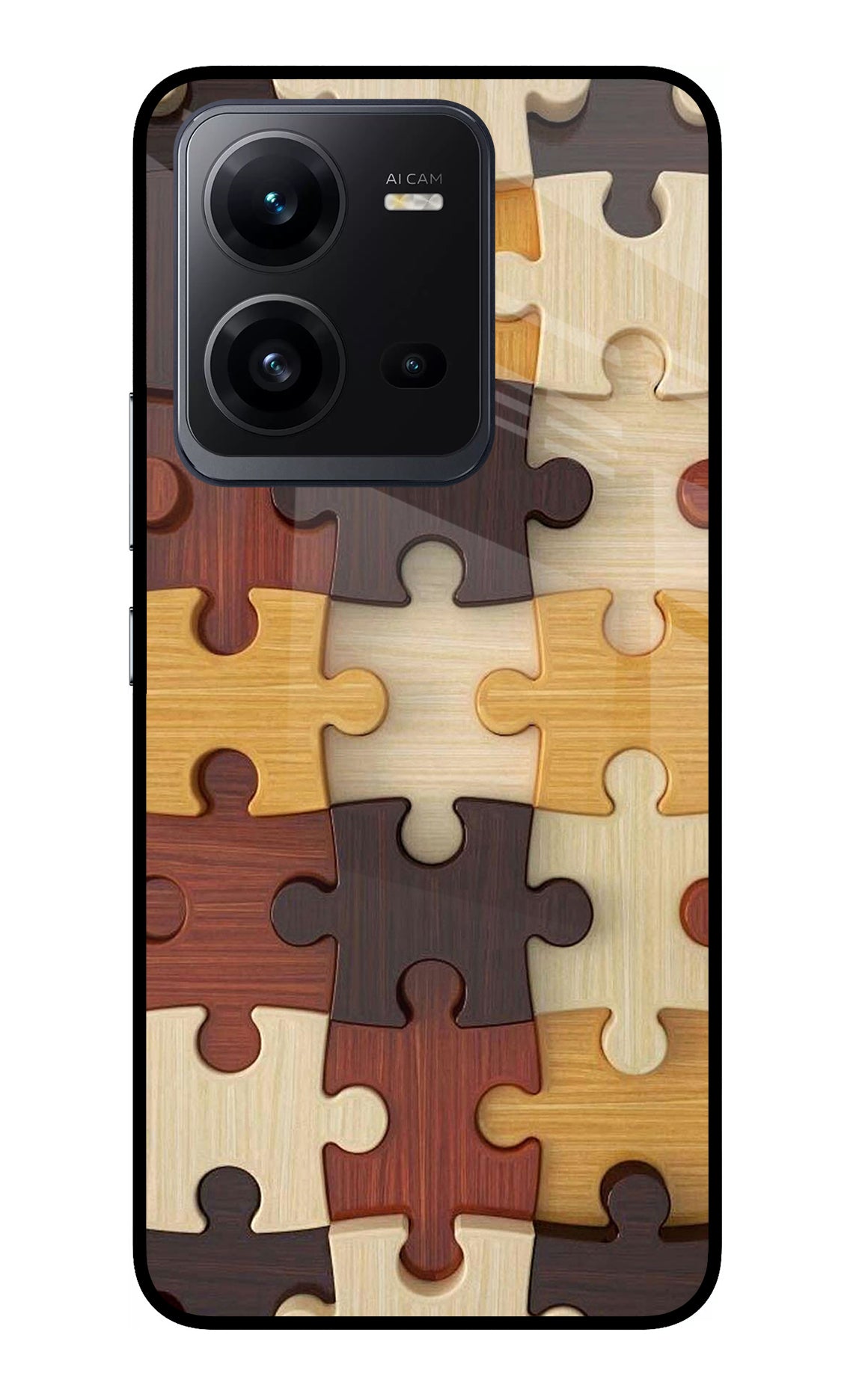 Wooden Puzzle Vivo V25 5G Back Cover