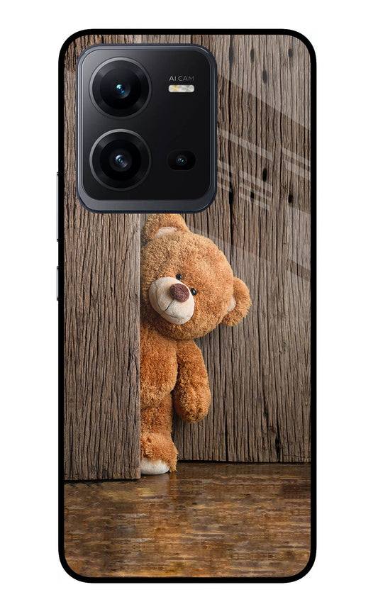 Teddy Wooden Vivo V25 5G Glass Case