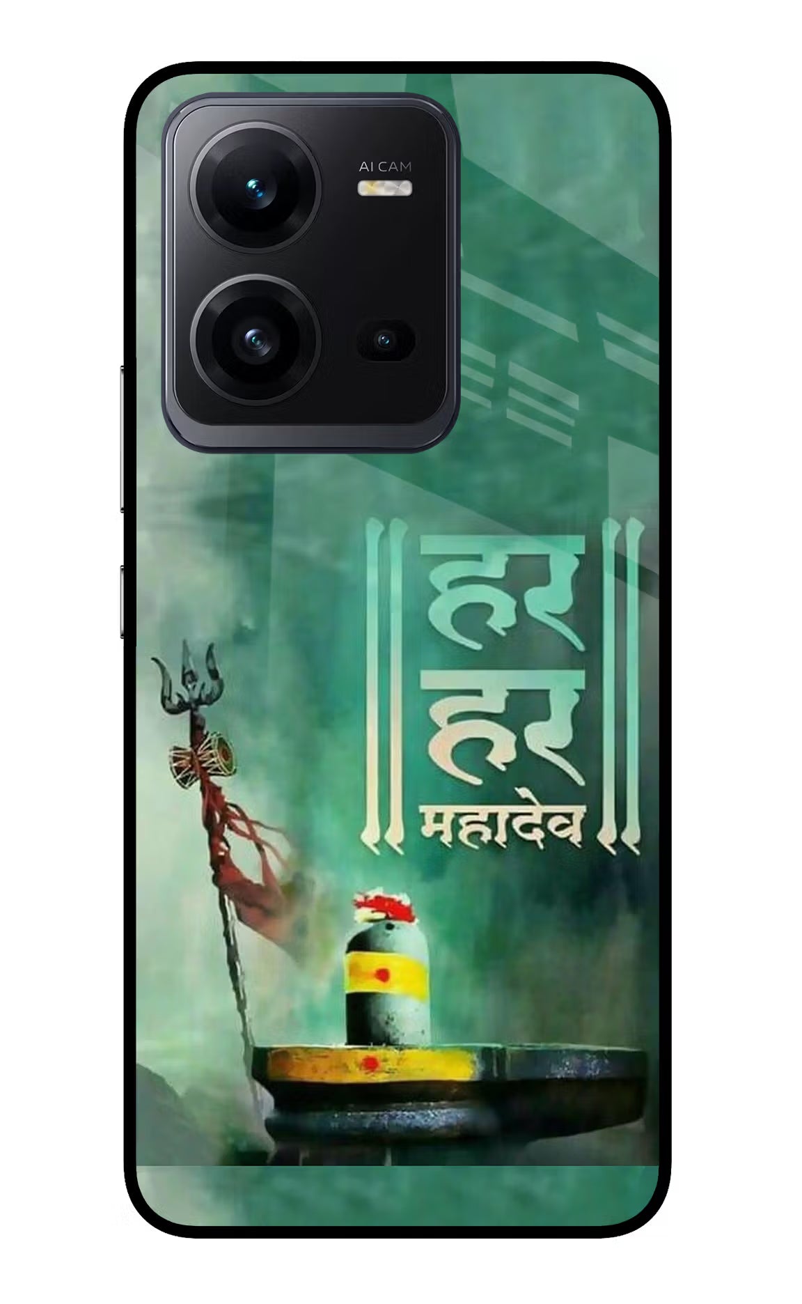 Har Har Mahadev Shivling Vivo V25 5G Glass Case Back Cover by Casekaro