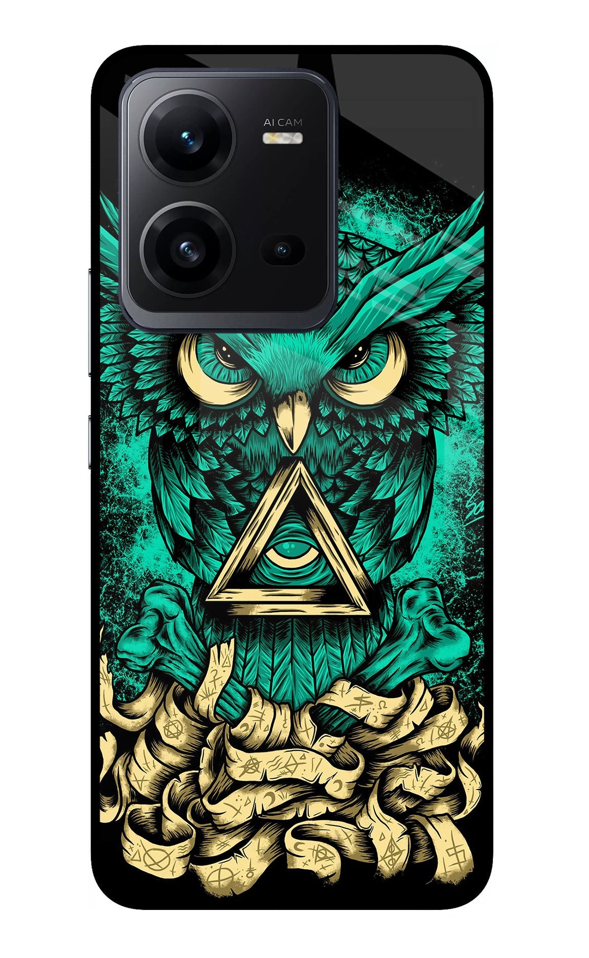 Green Owl Vivo V25 5G Glass Case
