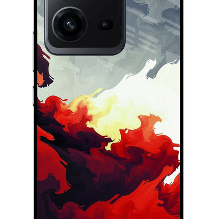 Fire Cloud Vivo V25 5G Glass Case Back Cover by Casekaro