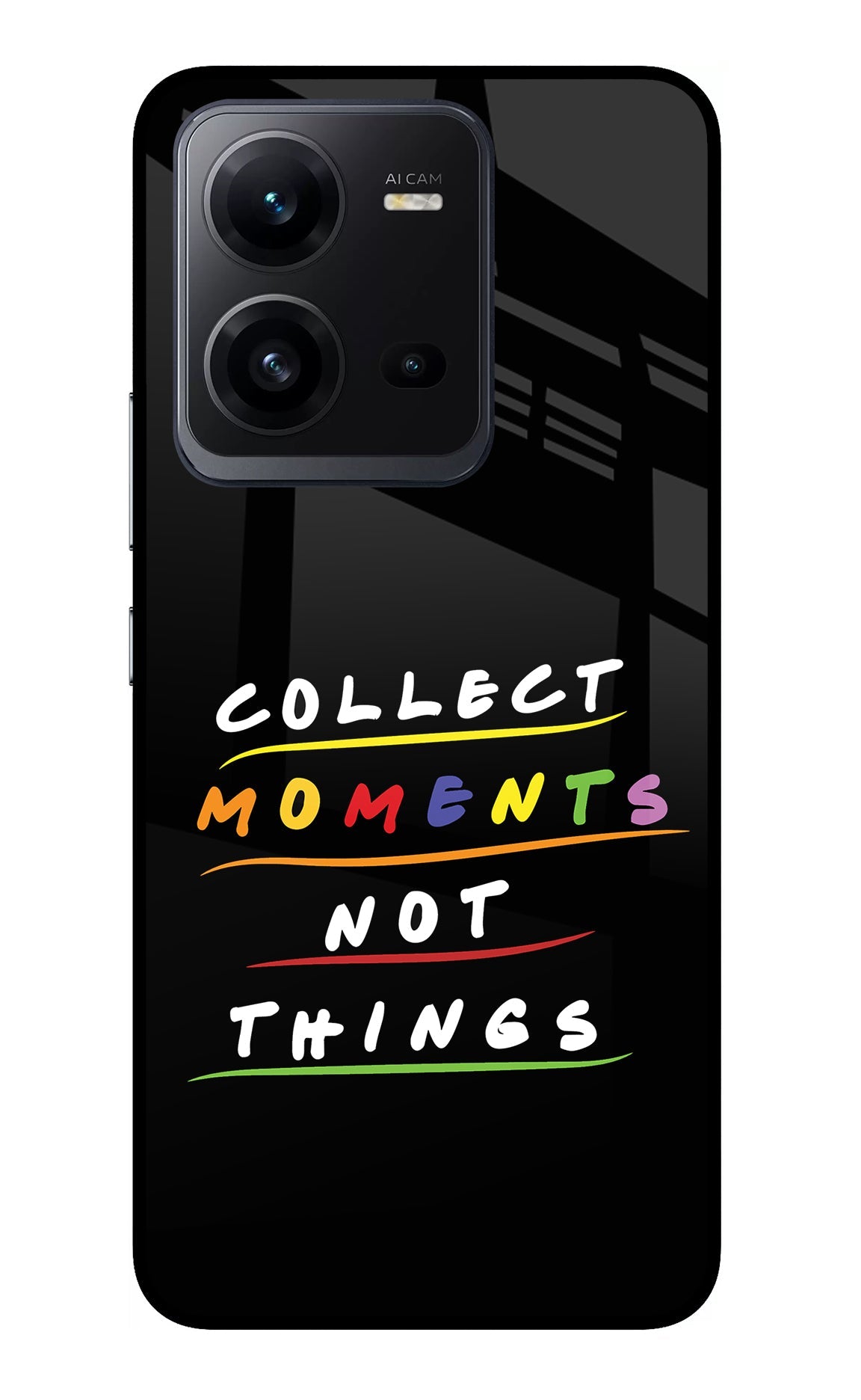 Collect Moments Not Things Vivo V25 5G Glass Case