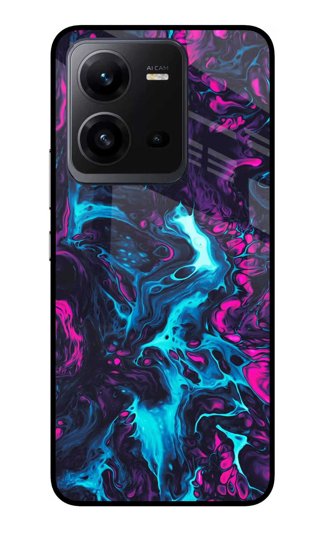 Abstract Vivo V25 5G Glass Case Back Cover by Casekaro