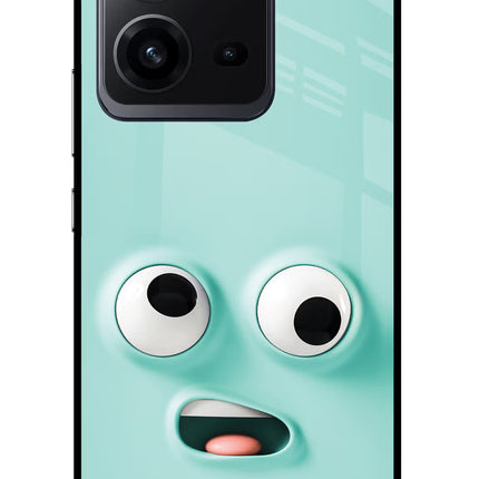 Funny Cartoon Vivo V25 5G Glass Case Back Cover by Casekaro