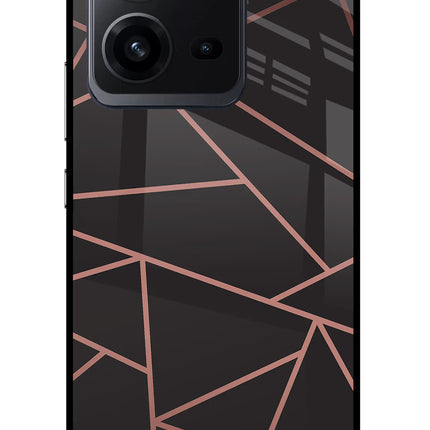 Geometric Pattern Vivo V25 5G Glass Case Back Cover by Casekaro