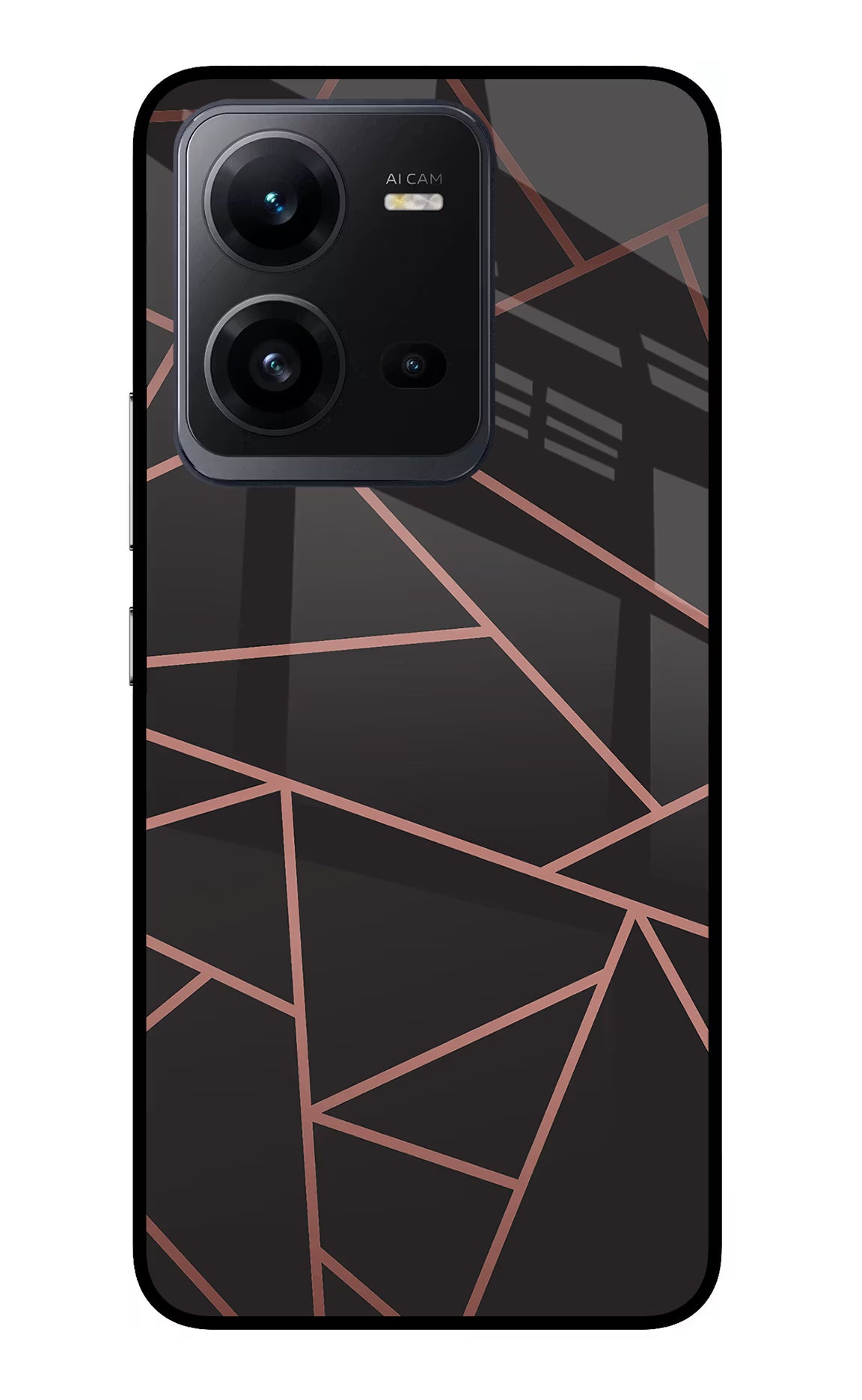 Geometric Pattern Vivo V25 5G Glass Case Back Cover by Casekaro