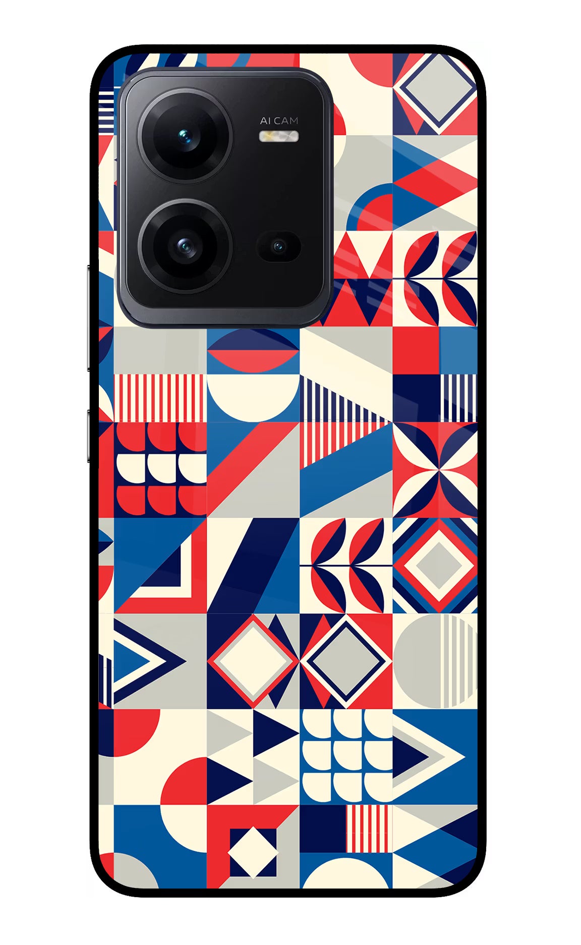 Colorful Pattern Vivo V25 5G Glass Case Back Cover by Casekaro
