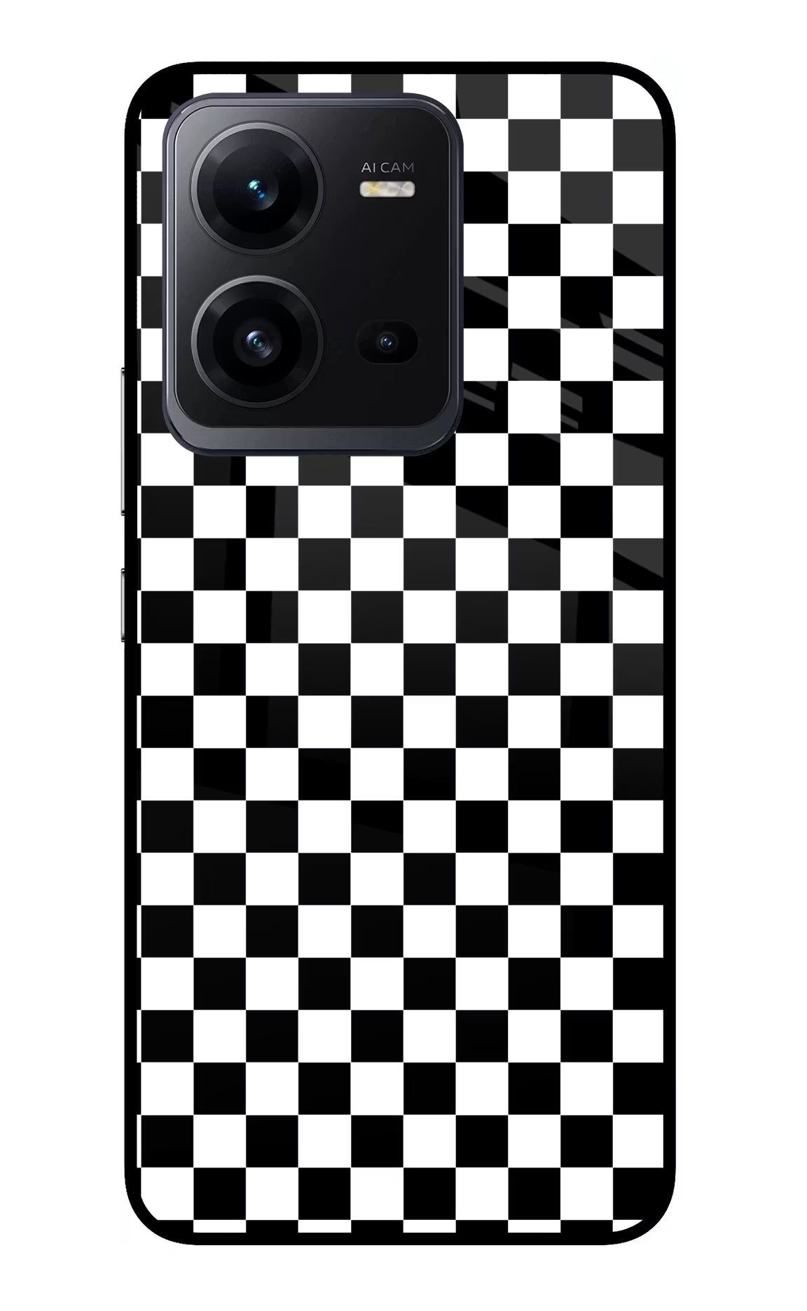 Chess Board Vivo V25 5G Glass Case Back Cover by Casekaro