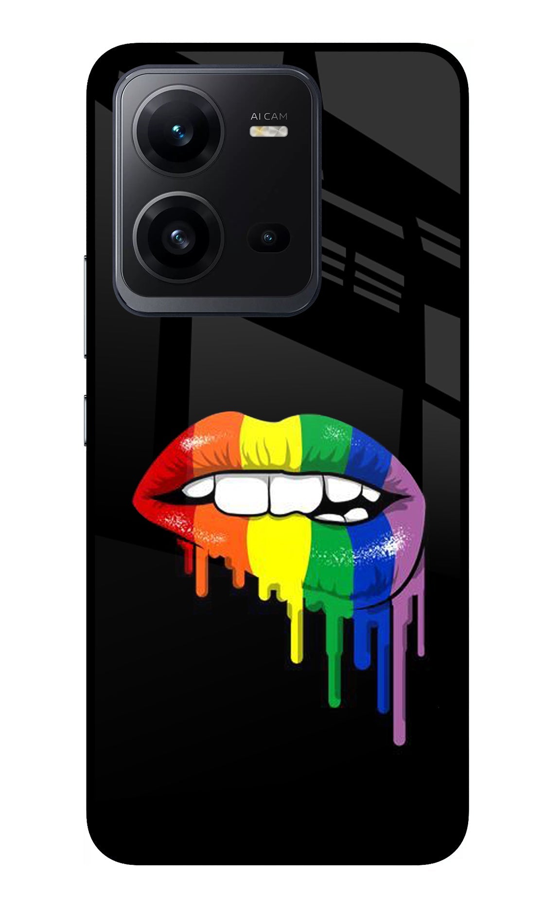 Lips Biting Vivo V25 5G Glass Case