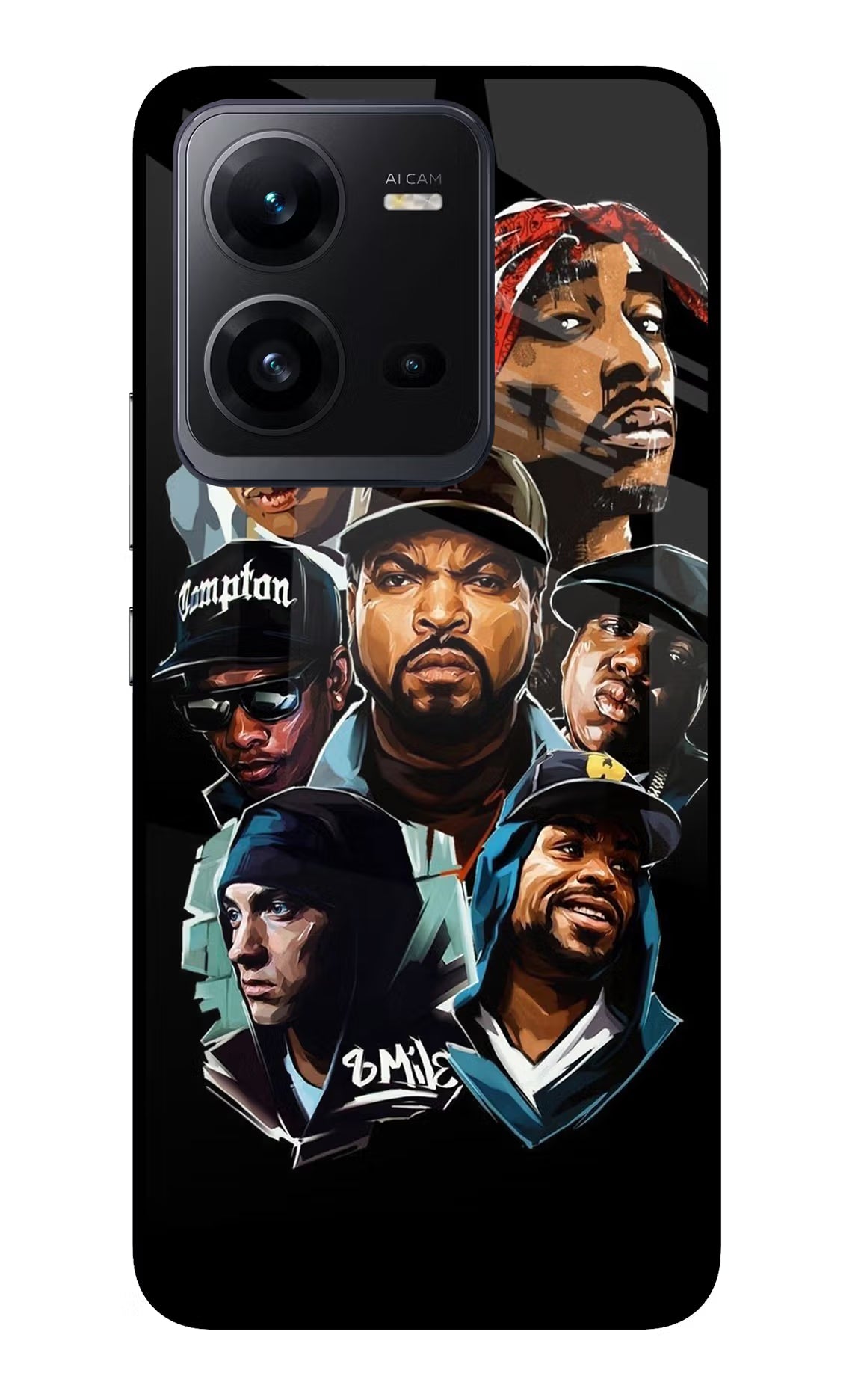 Rappers Vivo V25 5G Glass Case Back Cover by Casekaro