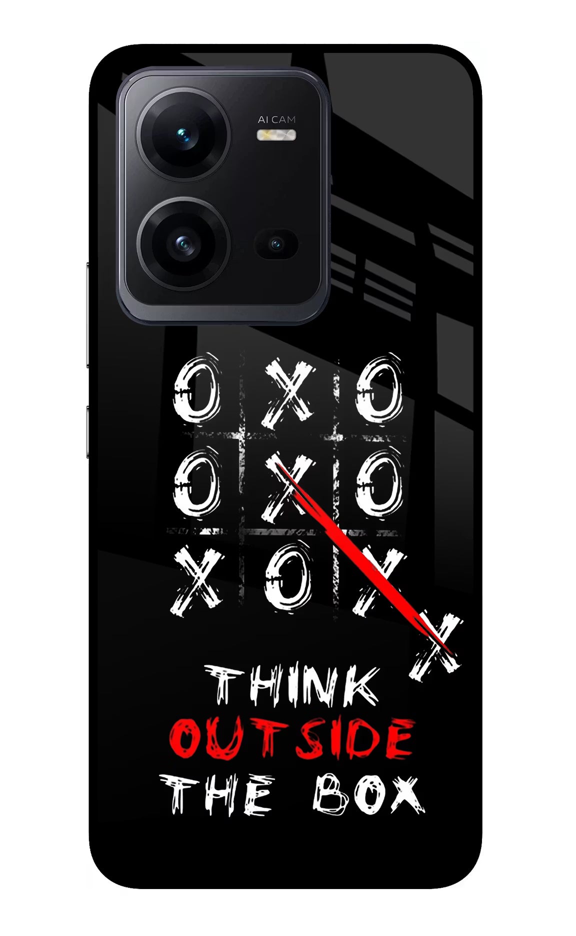 Think out of the BOX Vivo V25 5G Glass Case Back Cover by Casekaro