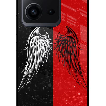 Wings Vivo V25 5G Glass Case Back Cover by Casekaro