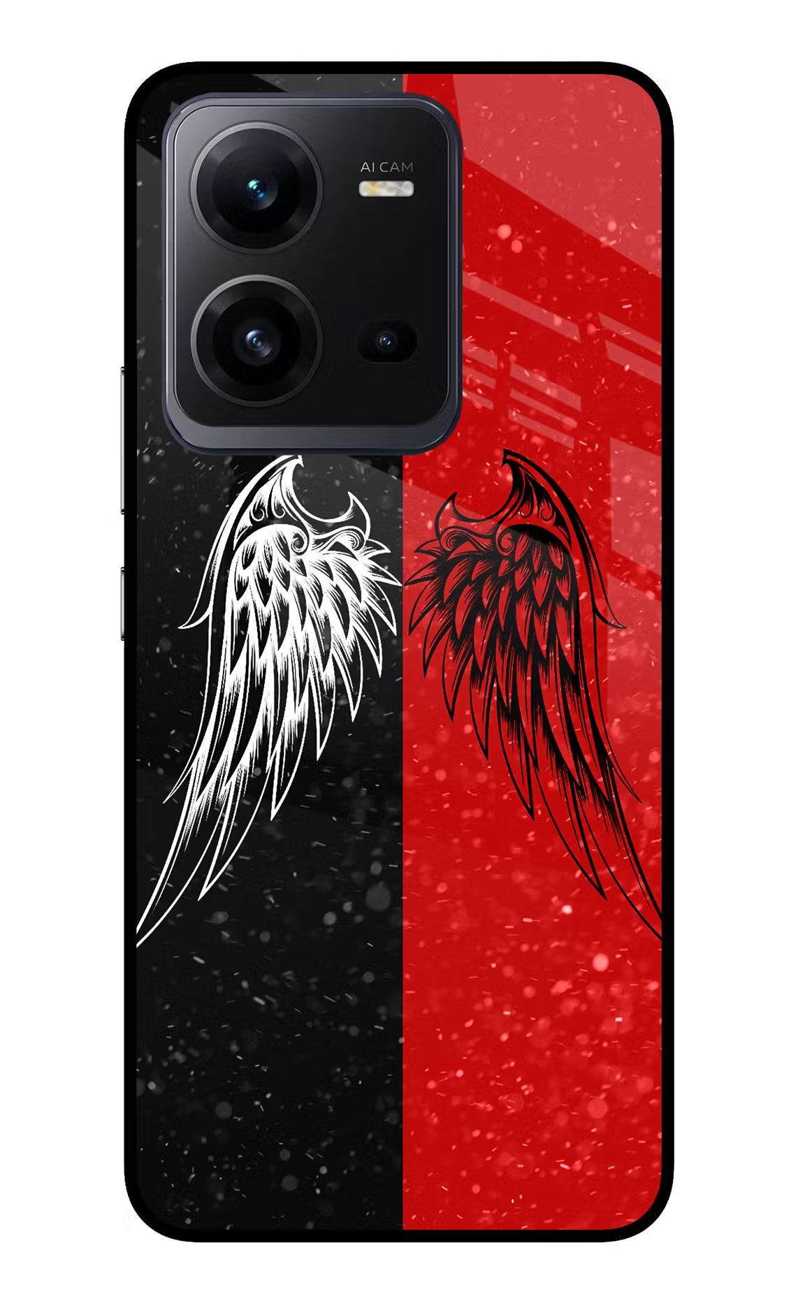 Wings Vivo V25 5G Glass Case Back Cover by Casekaro