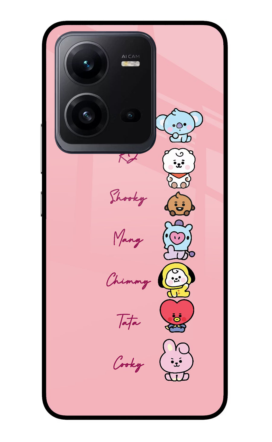 BTS names Vivo V25 5G Back Cover, Glass case