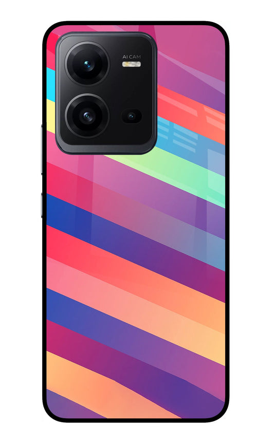 Stripes color Vivo V25 5G Glass Case