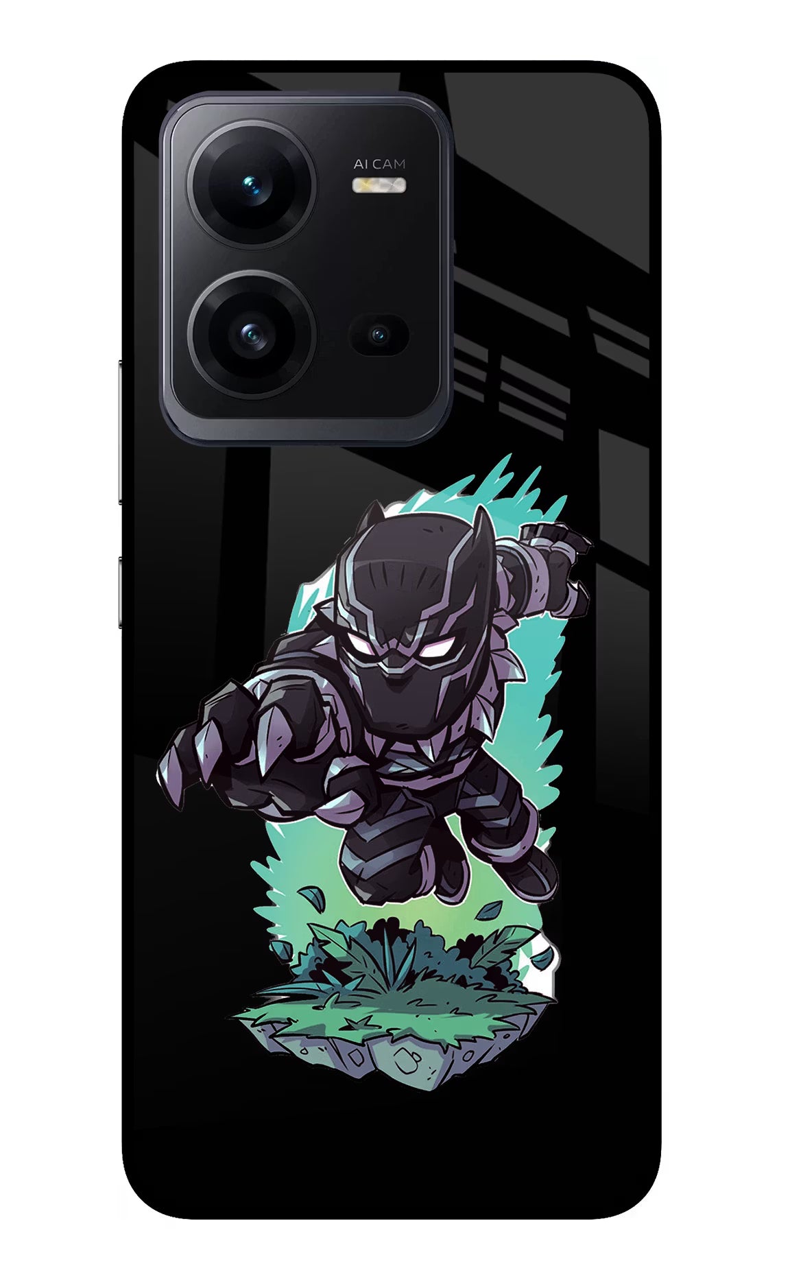 Black Panther Vivo V25 5G Glass Case Back Cover by Casekaro