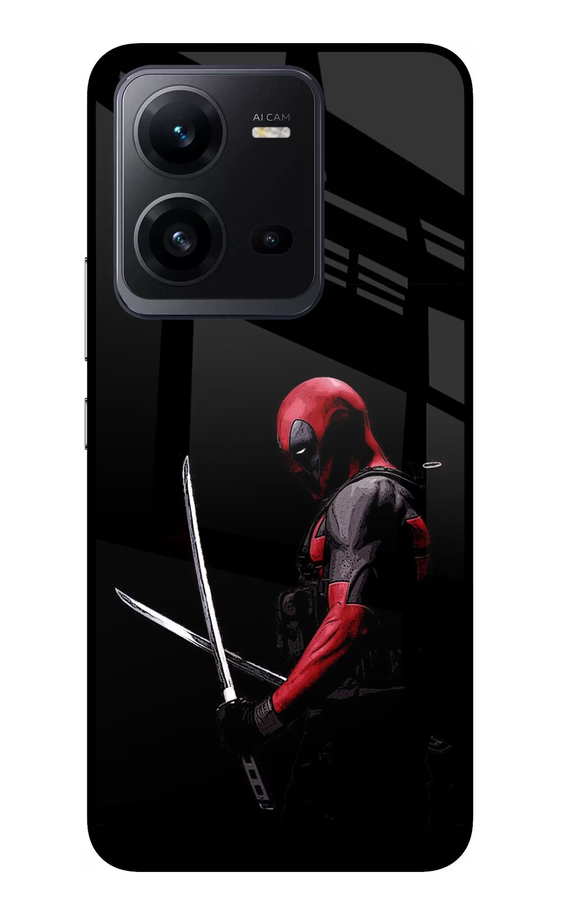 Deadpool Vivo V25 5G Glass Case Back Cover by Casekaro