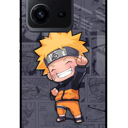 Chota Naruto Vivo V25 5G Glass Case Back Cover by Casekaro