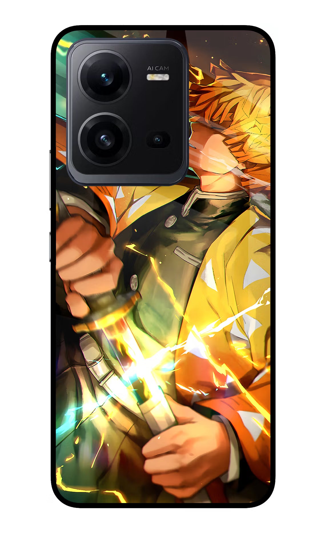 Demon Slayer Vivo V25 5G Glass Case Back Cover by Casekaro