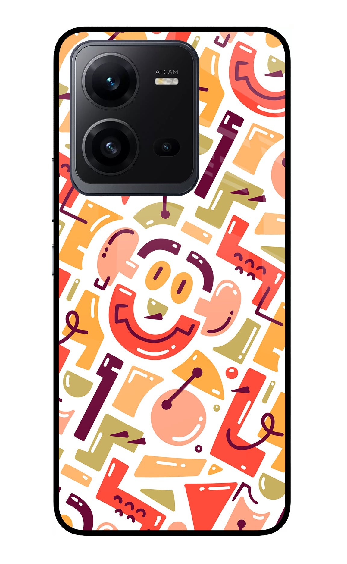 Doodle Pattern Vivo V25 5G Back Cover