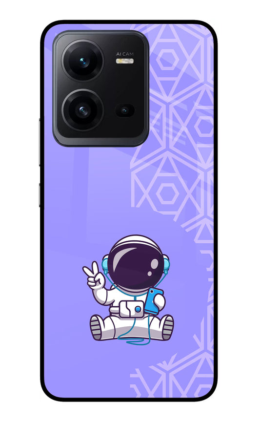 Cute Astronaut Chilling Vivo V25 5G Glass Case