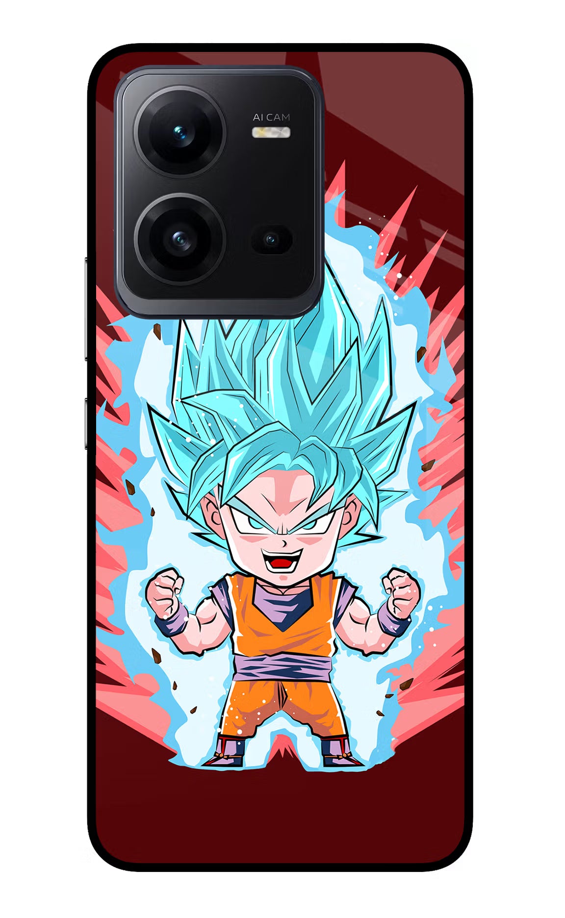 Goku Little Vivo V25 5G Glass Case Back Cover by Casekaro
