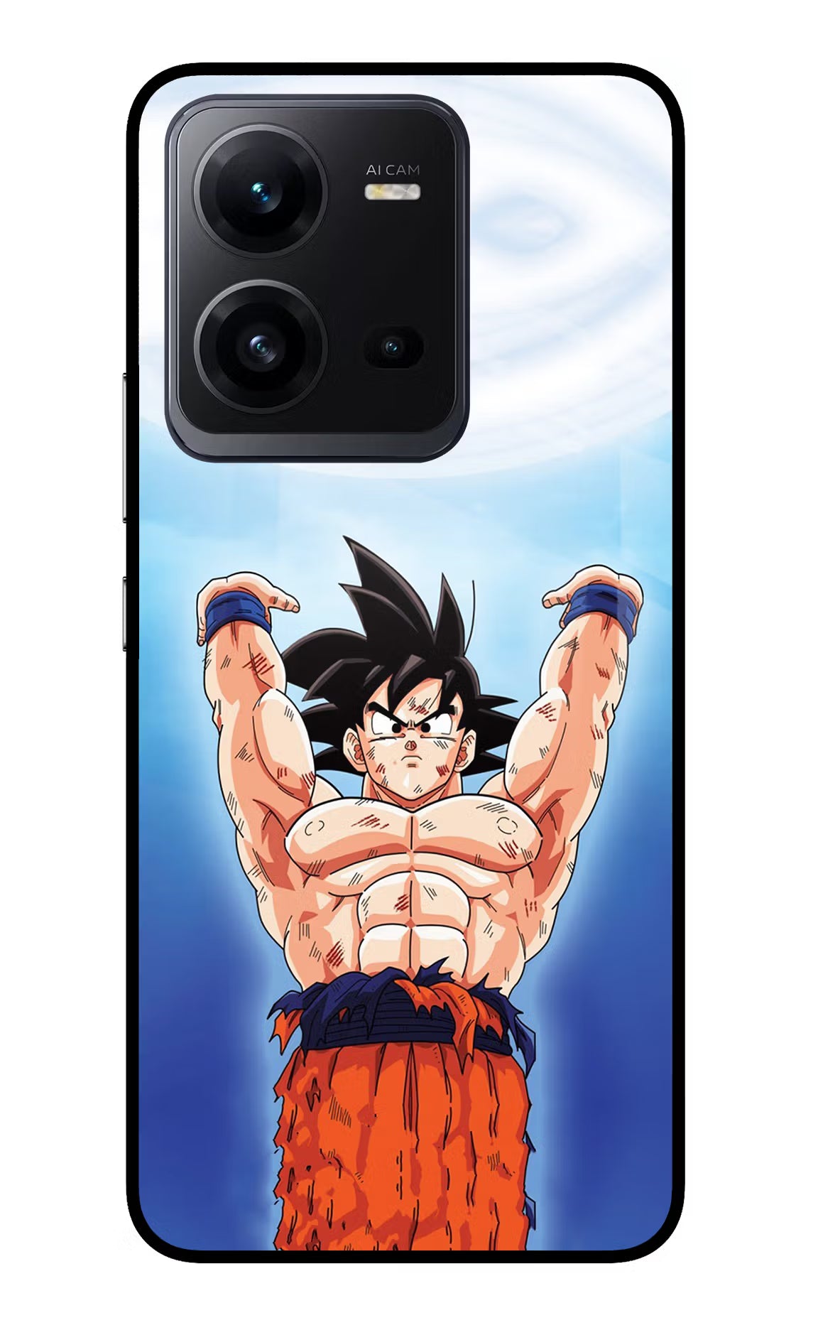 Goku Power Vivo V25 5G Glass Case Back Cover by Casekaro