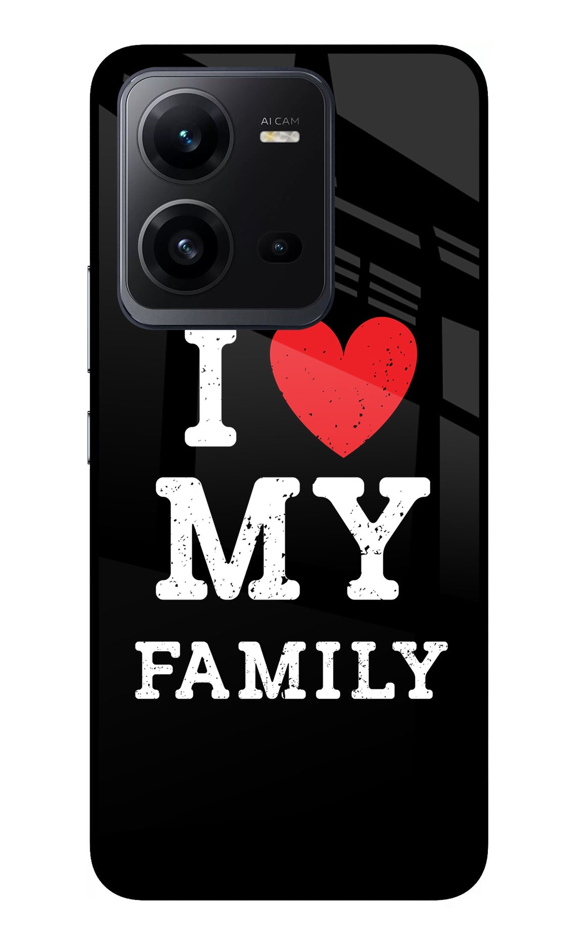 I Love My Family Vivo V25 5G Glass Case