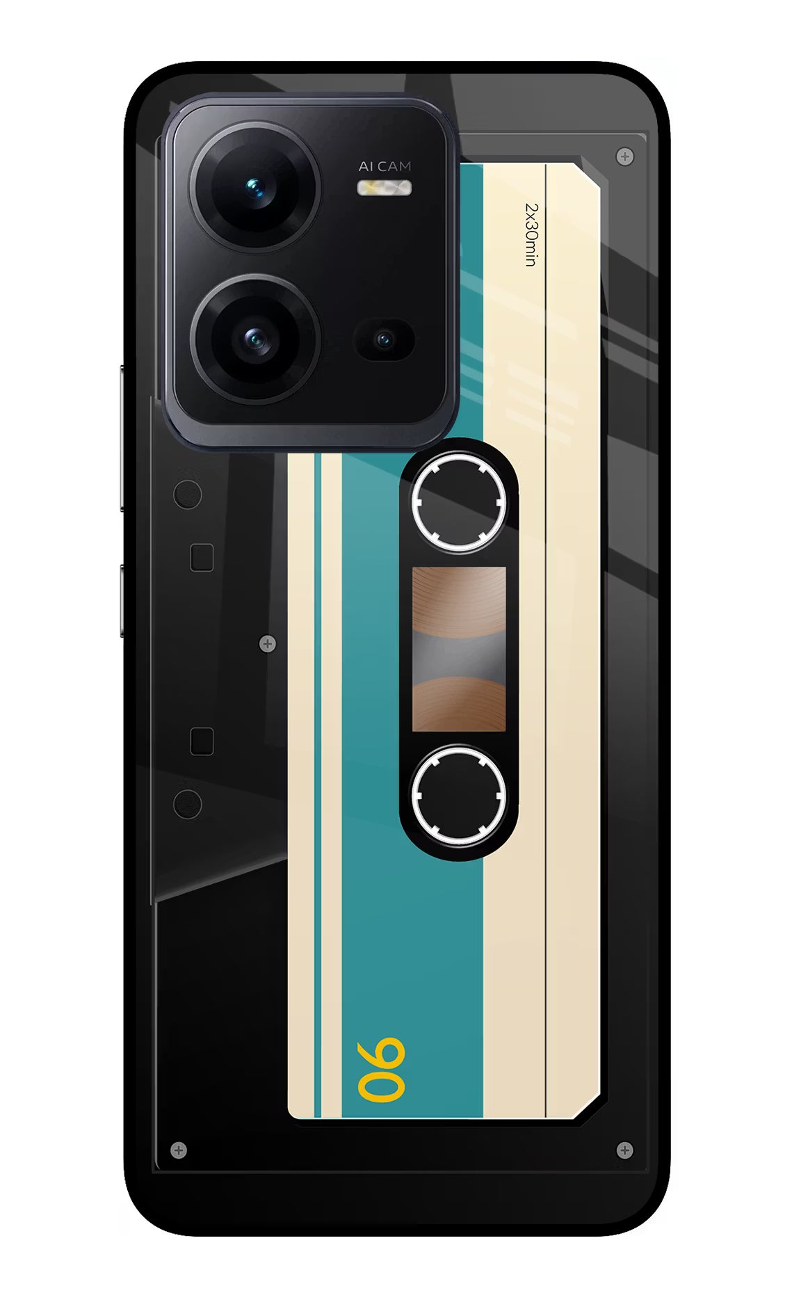 Cassette Vivo V25 5G Glass Case Back Cover by Casekaro