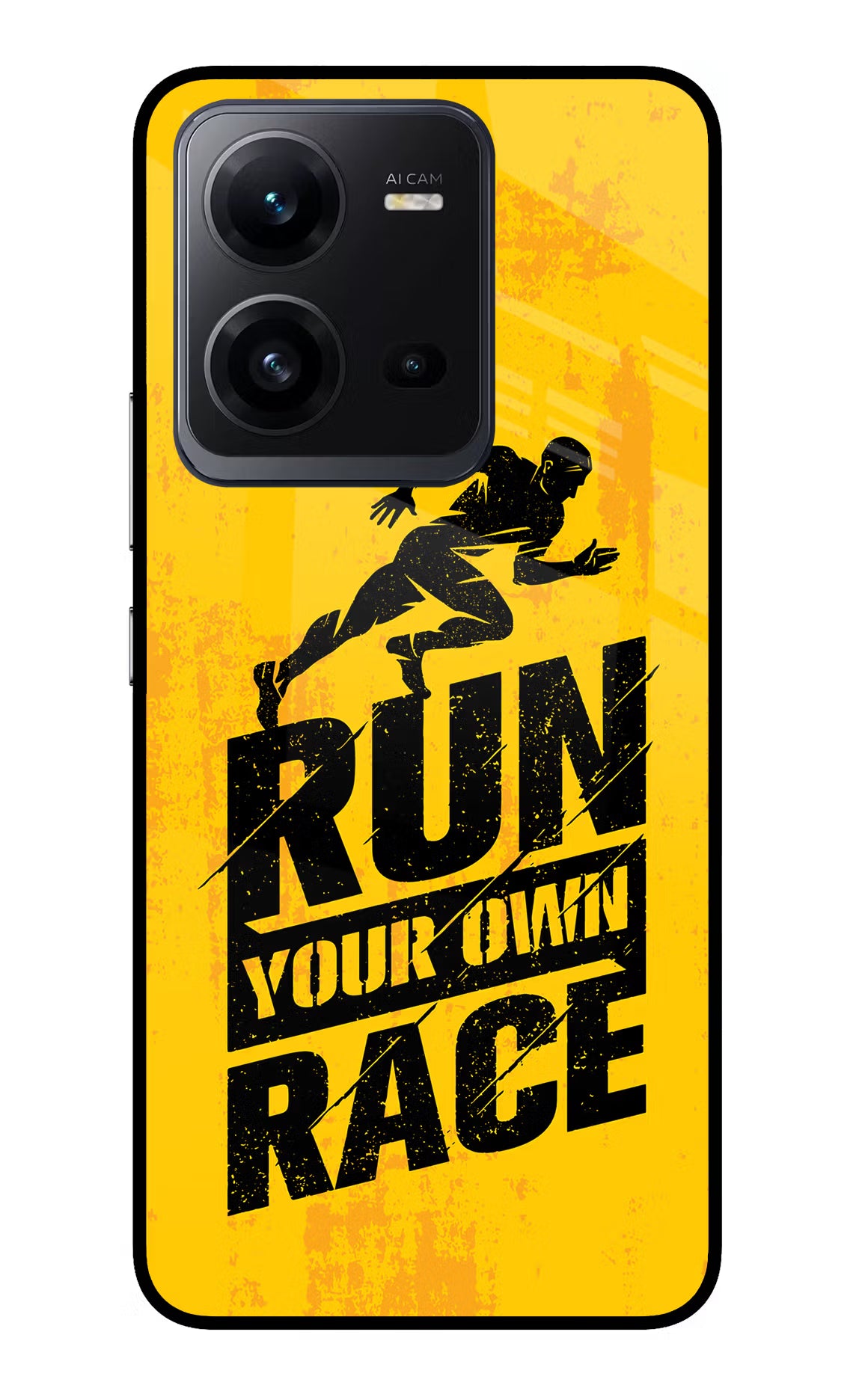 Run Your Own Race Vivo V25 5G Glass Case Back Cover by Casekaro