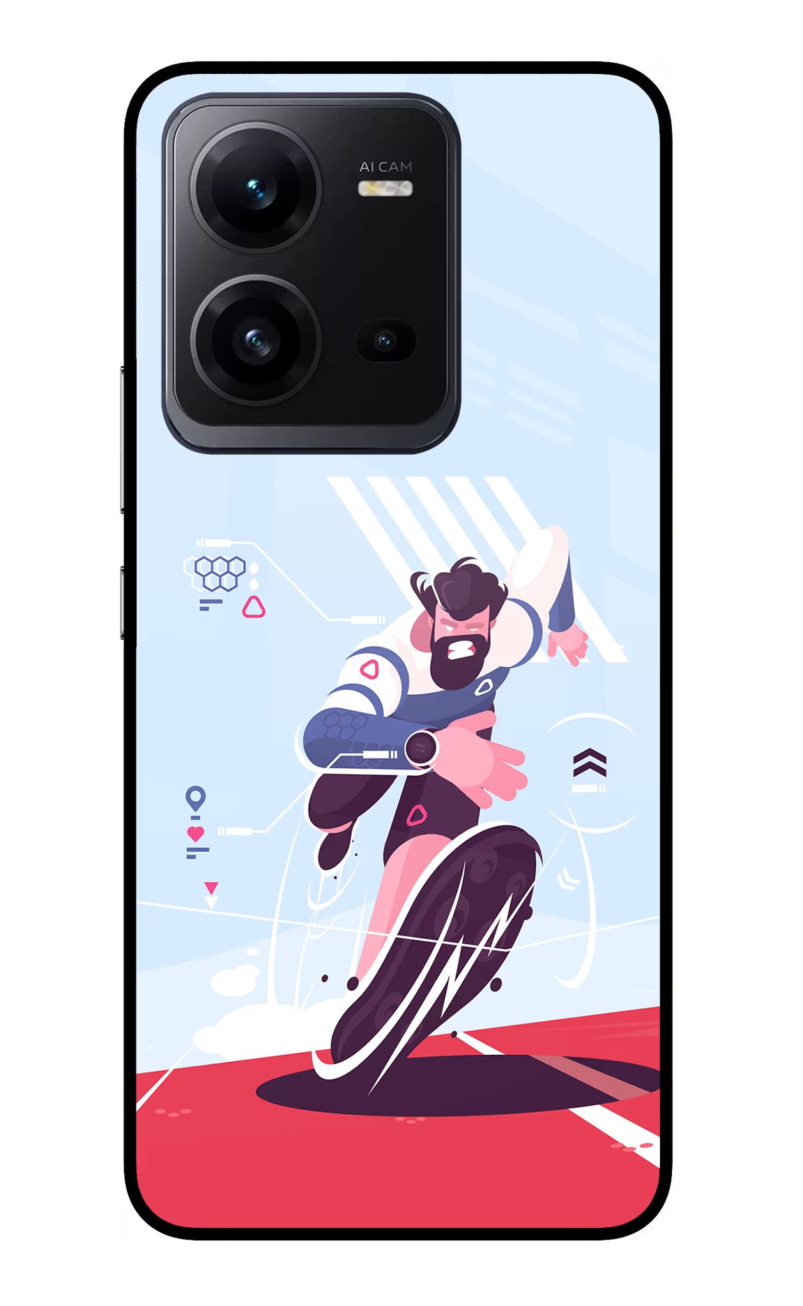 Run Pro Vivo V25 5G Glass Case Back Cover by Casekaro
