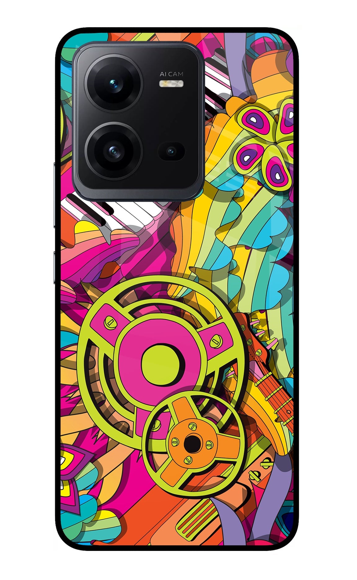 Music Doodle Vivo V25 5G Glass Case