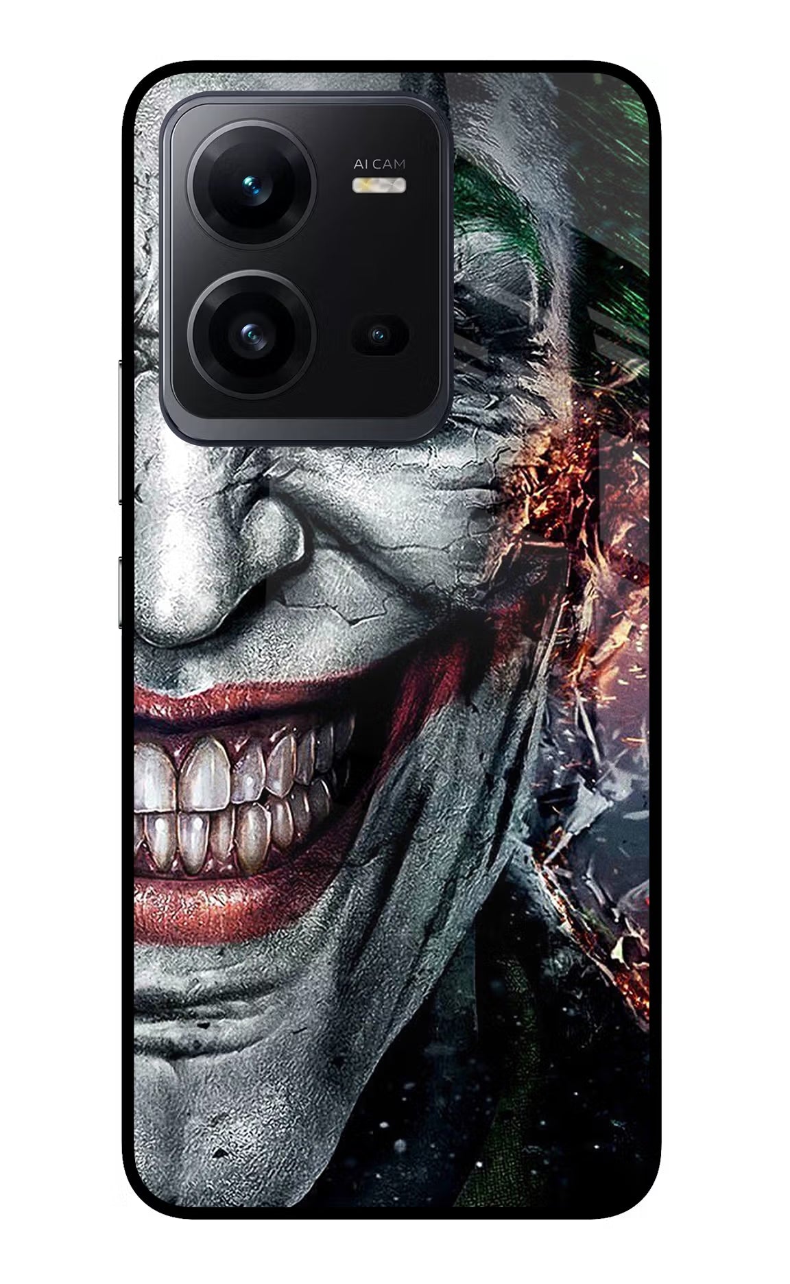 Joker Cam Vivo V25 5G Glass Case Back Cover by Casekaro