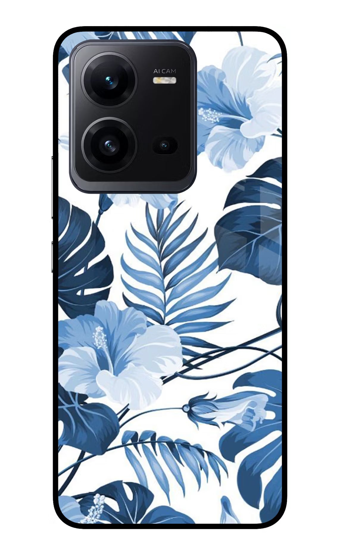 Fabric Art Vivo V25 5G Glass Case Back Cover by Casekaro