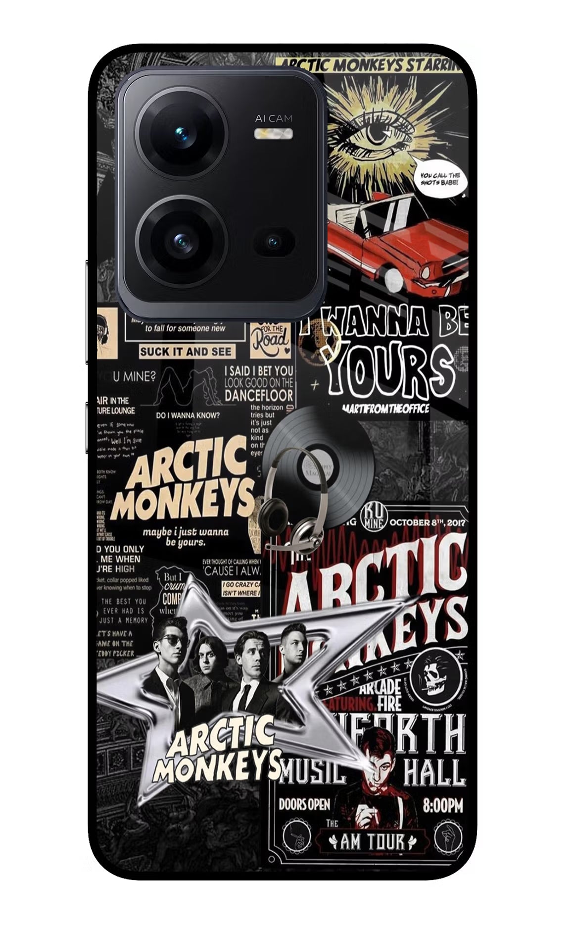 Arctic Monkeys Vivo V25 5G Glass Case Back Cover by Casekaro