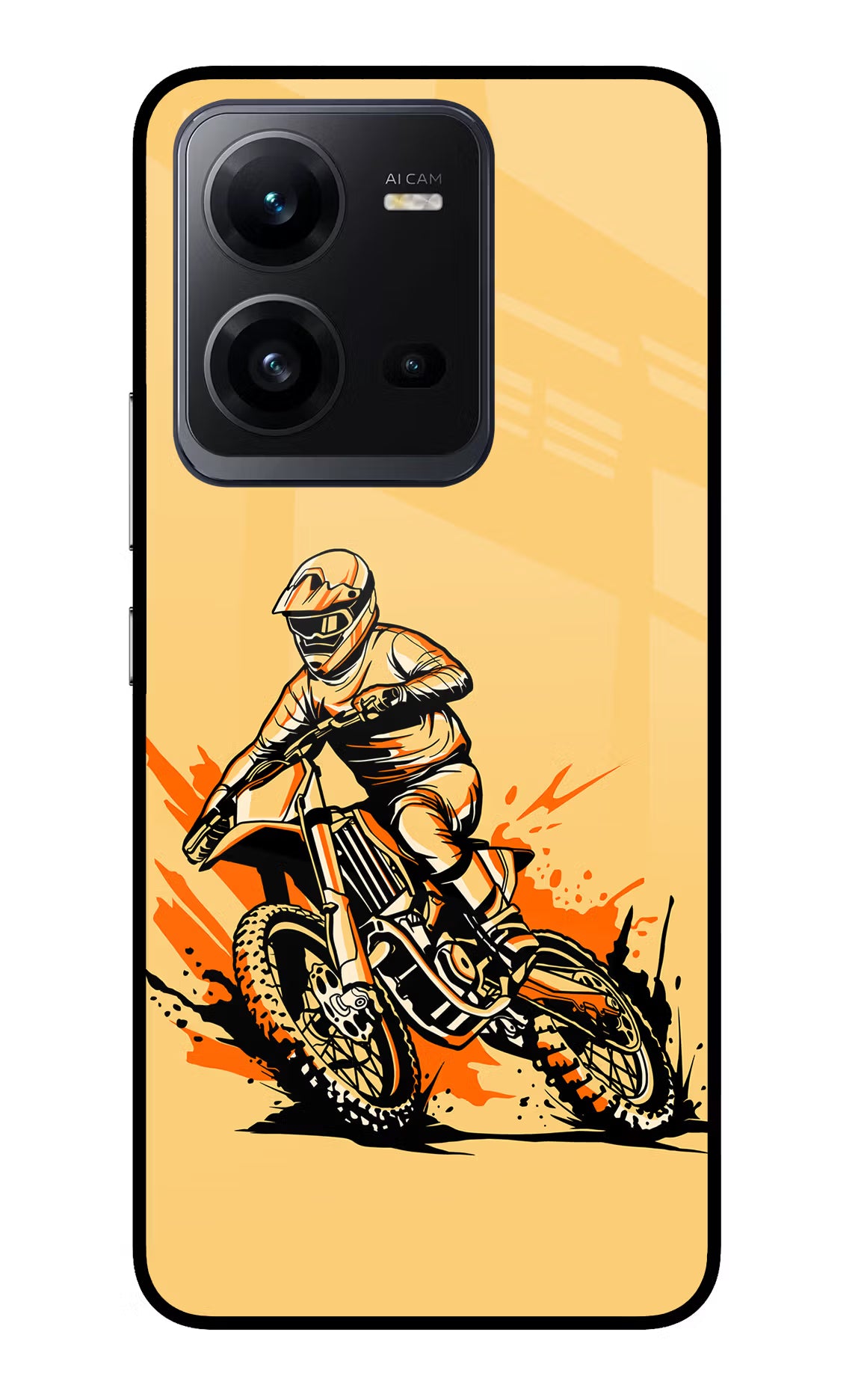 Off-Road Fury Vivo V25 5G Glass Case Back Cover by Casekaro