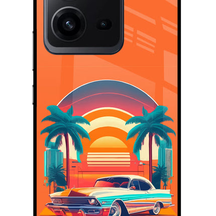 Palm Drive 80s Vivo V25 5G Glass Case