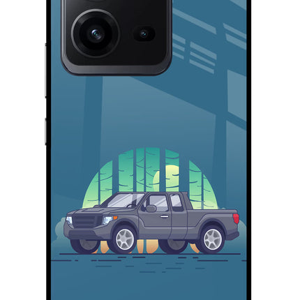 Retro Garage Vibe Vivo V25 5G Glass Case