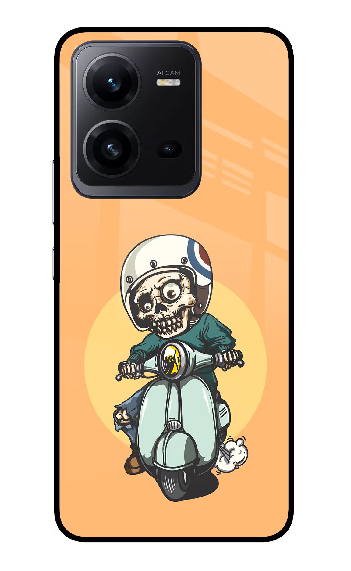Undead Biker Vivo V25 5G Glass Case Back Cover by Casekaro