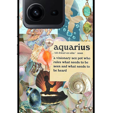Aquarius Zodiac Vivo V25 5G Glass Case