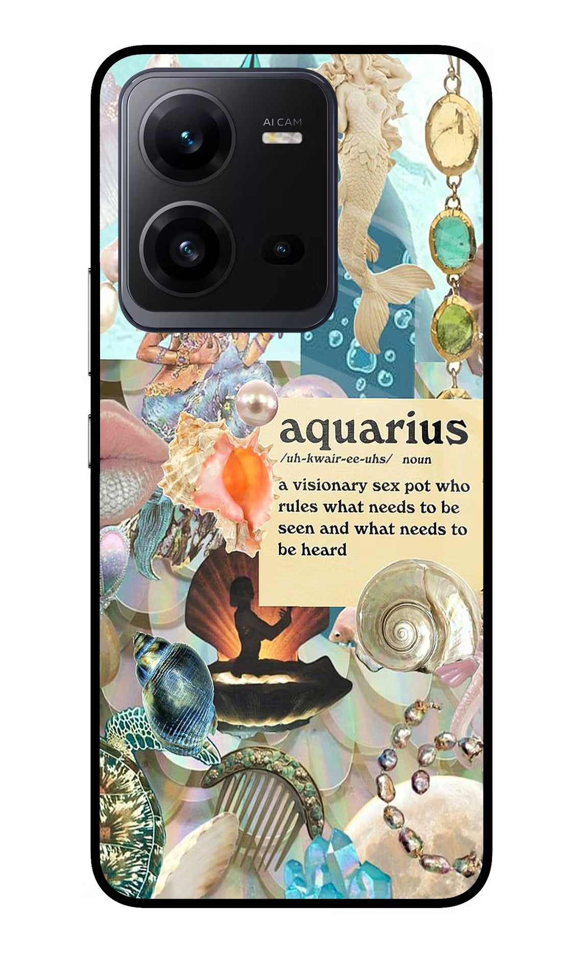 Aquarius Zodiac Vivo V25 5G Glass Case
