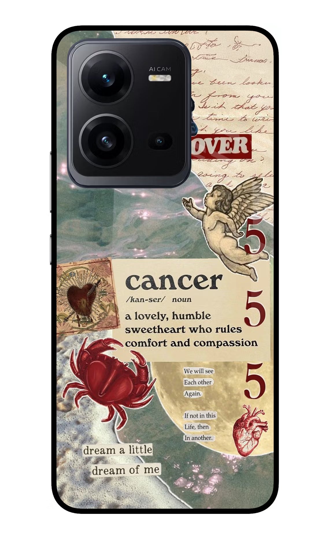 Cancer Zodiac Vivo V25 5G Glass Case